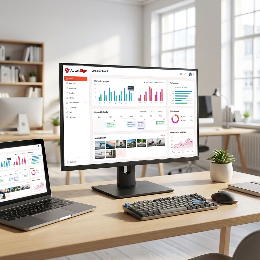 Panel AvtekSign na monitorze komputera